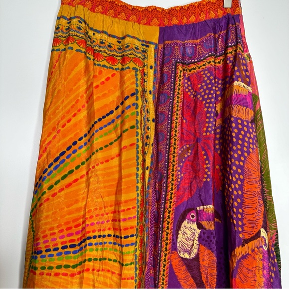 NEW FARM RIO Mixed Scarves Midi Skirt In Multicolor Size Medium - Picture 10 of 16